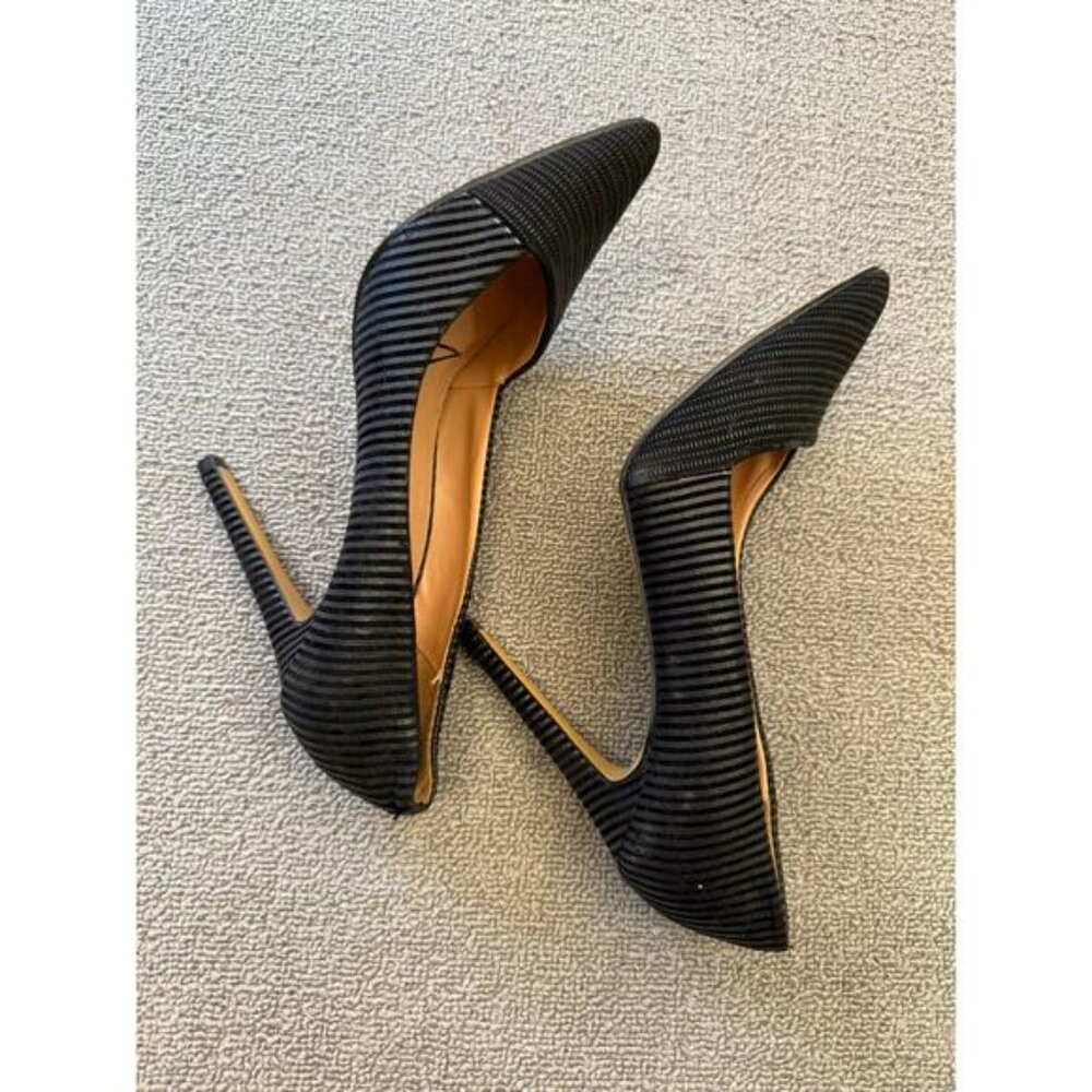 EXPRESS‎ Women's Size 8 Black Ribbed Pointed Toe D'Orsay Stiletto Heels - Picture 11 of 12